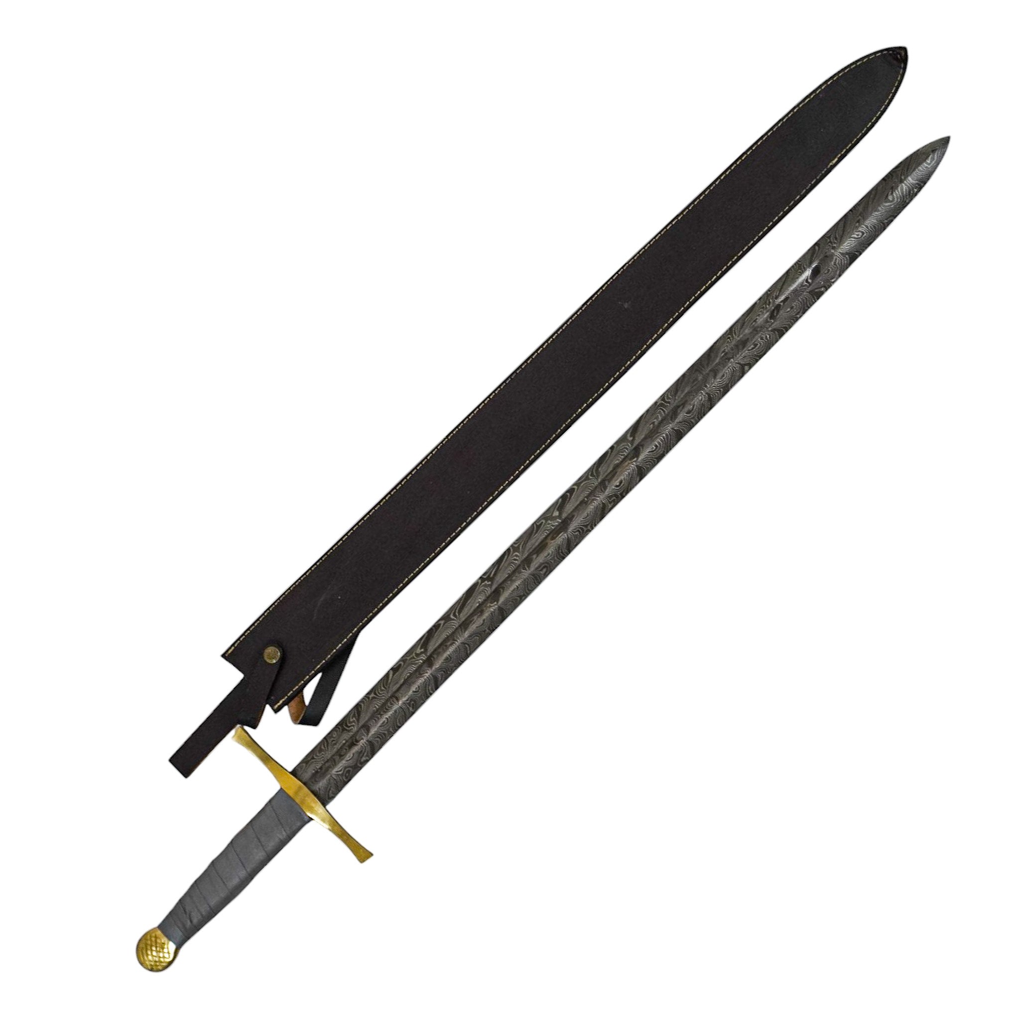 Knightly Sword – 40"- Damascus Steel- Arming Sword | Oakeshott Type XVIa