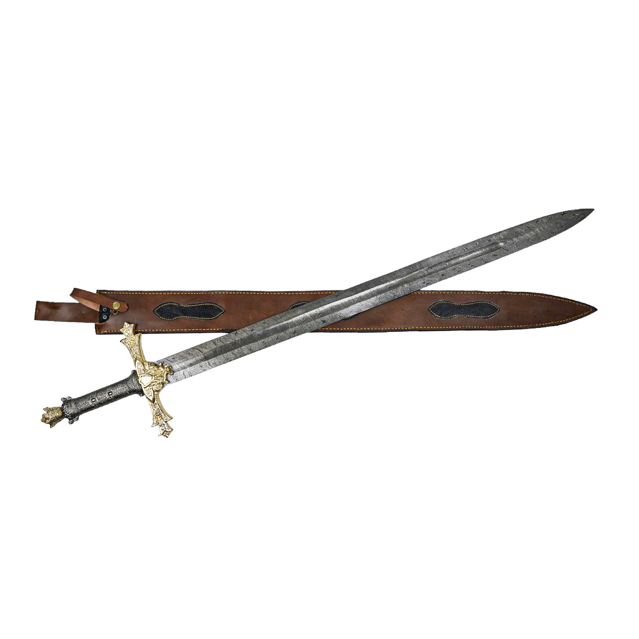Charlemagne Longsword/- High Carbon Damascus Steel Sword- 47"