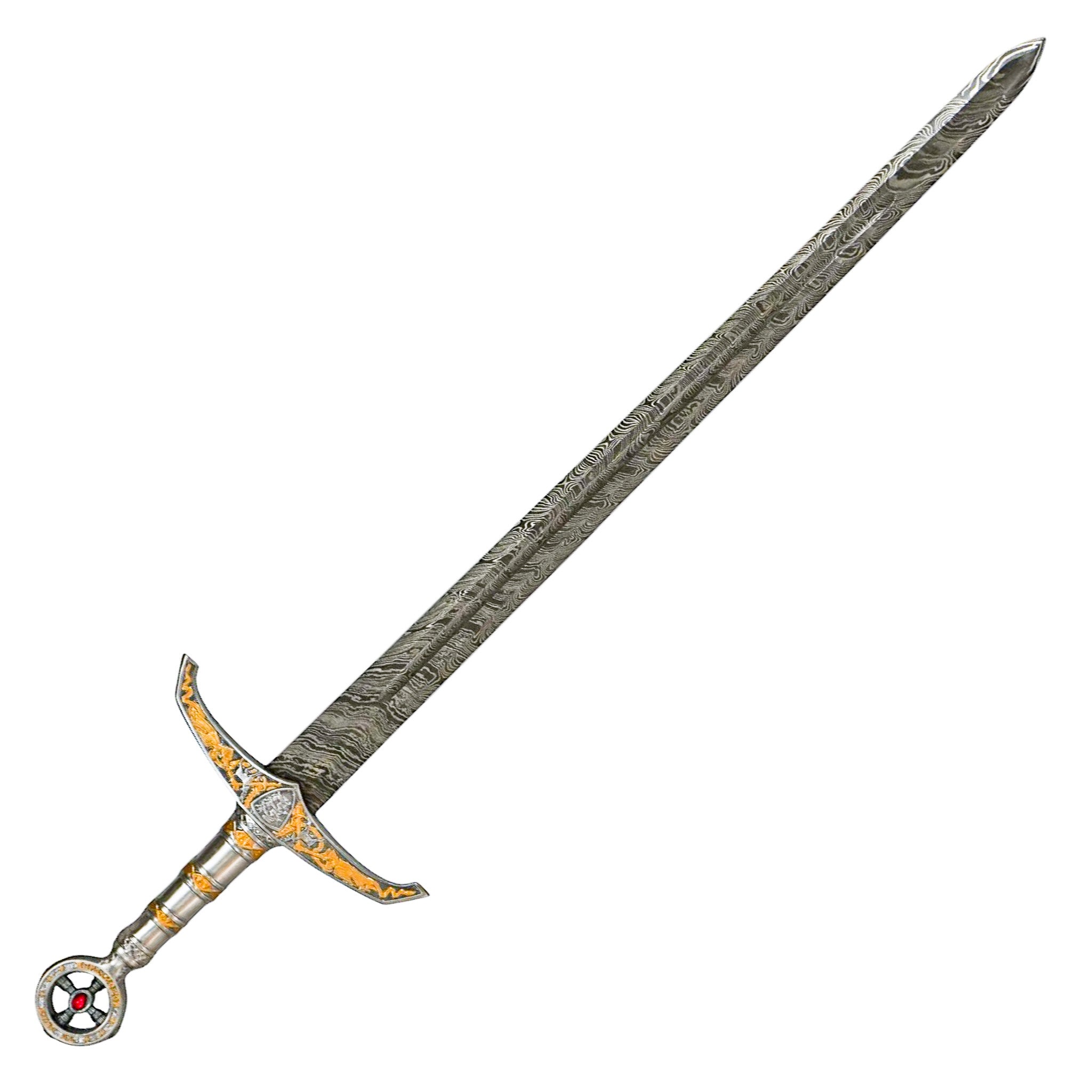 King's Sword- Longsword- Damascus Steel- 39.5"
