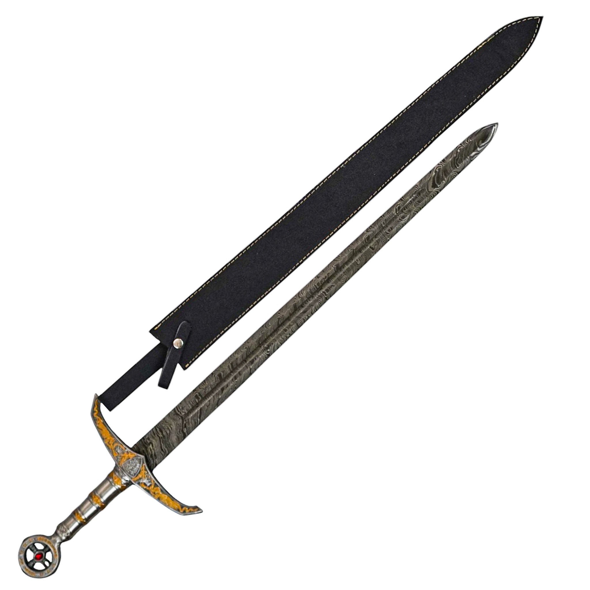King's Sword- Longsword- Damascus Steel- 39.5"