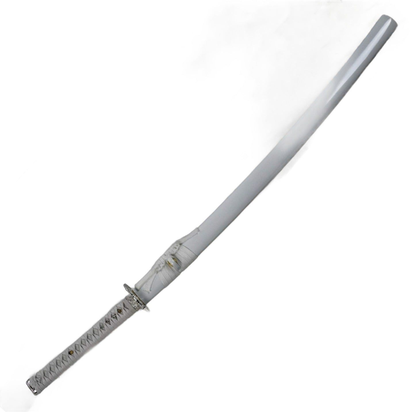 White Katana Sword- High Carbon 1095 Steel Sword with Clay Temper Blade- Samurai Sword- 40.5"