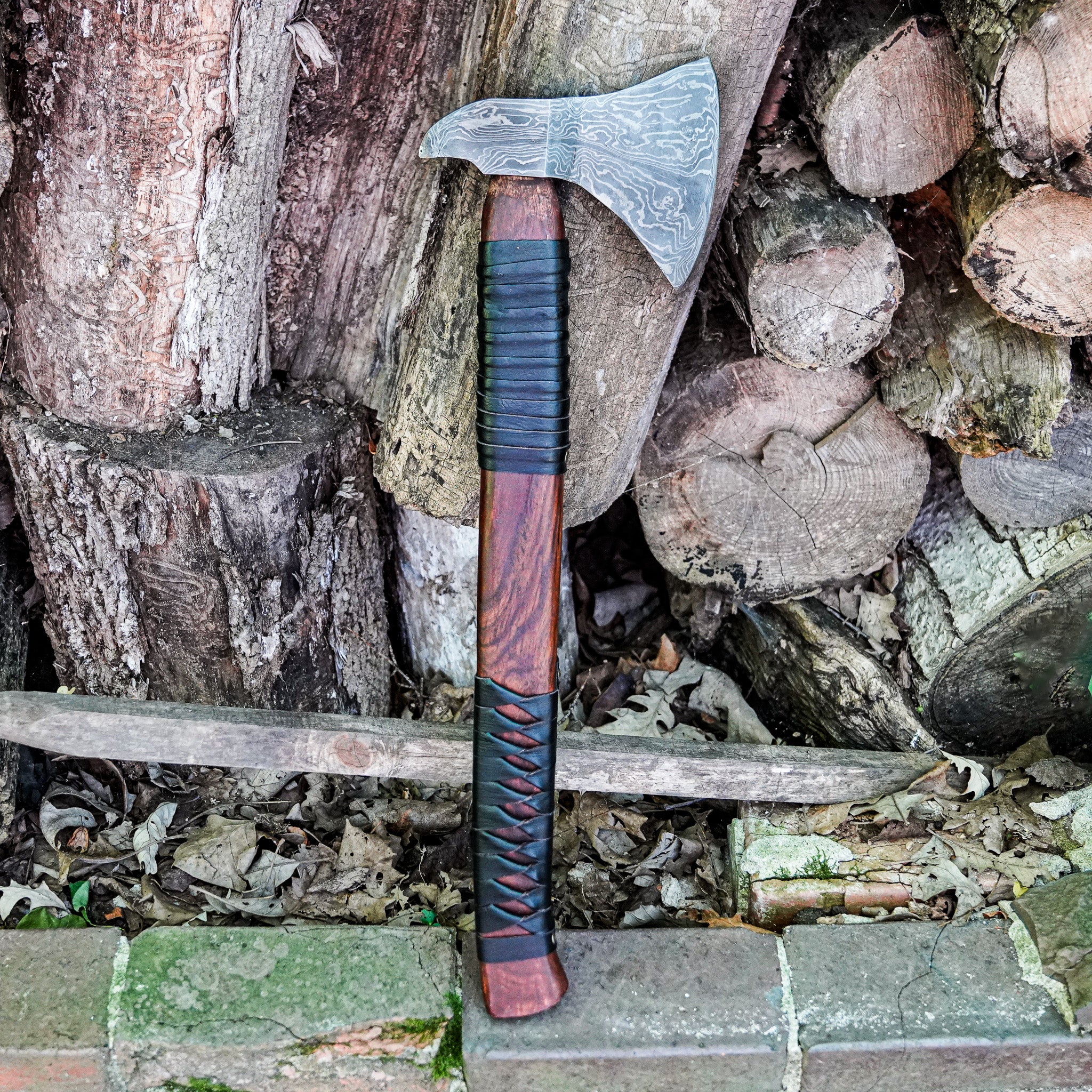 Viking Bearded Ax - 23" - Handmade High Carbon Damascus Steel