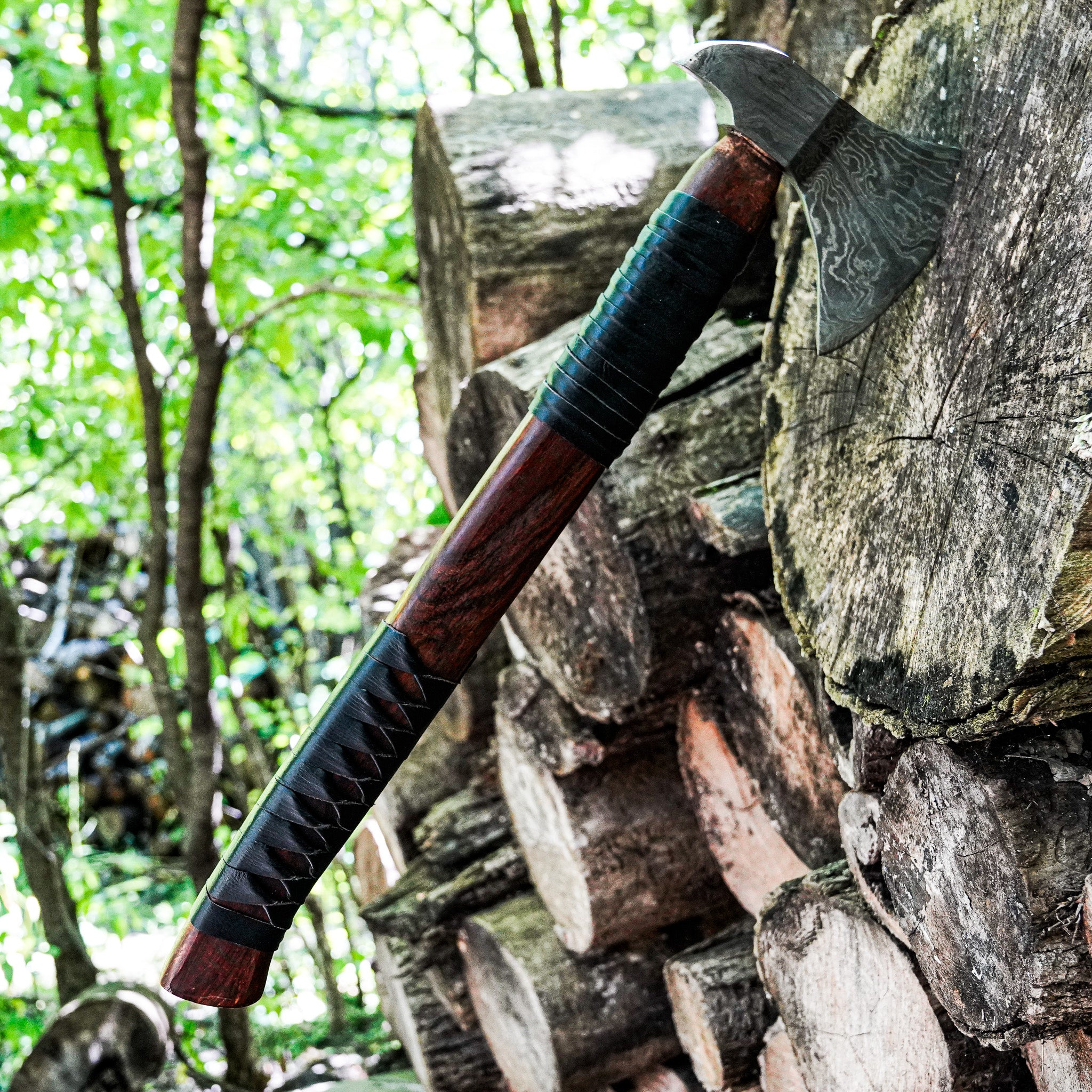Viking Bearded Ax - 23" - Handmade High Carbon Damascus Steel