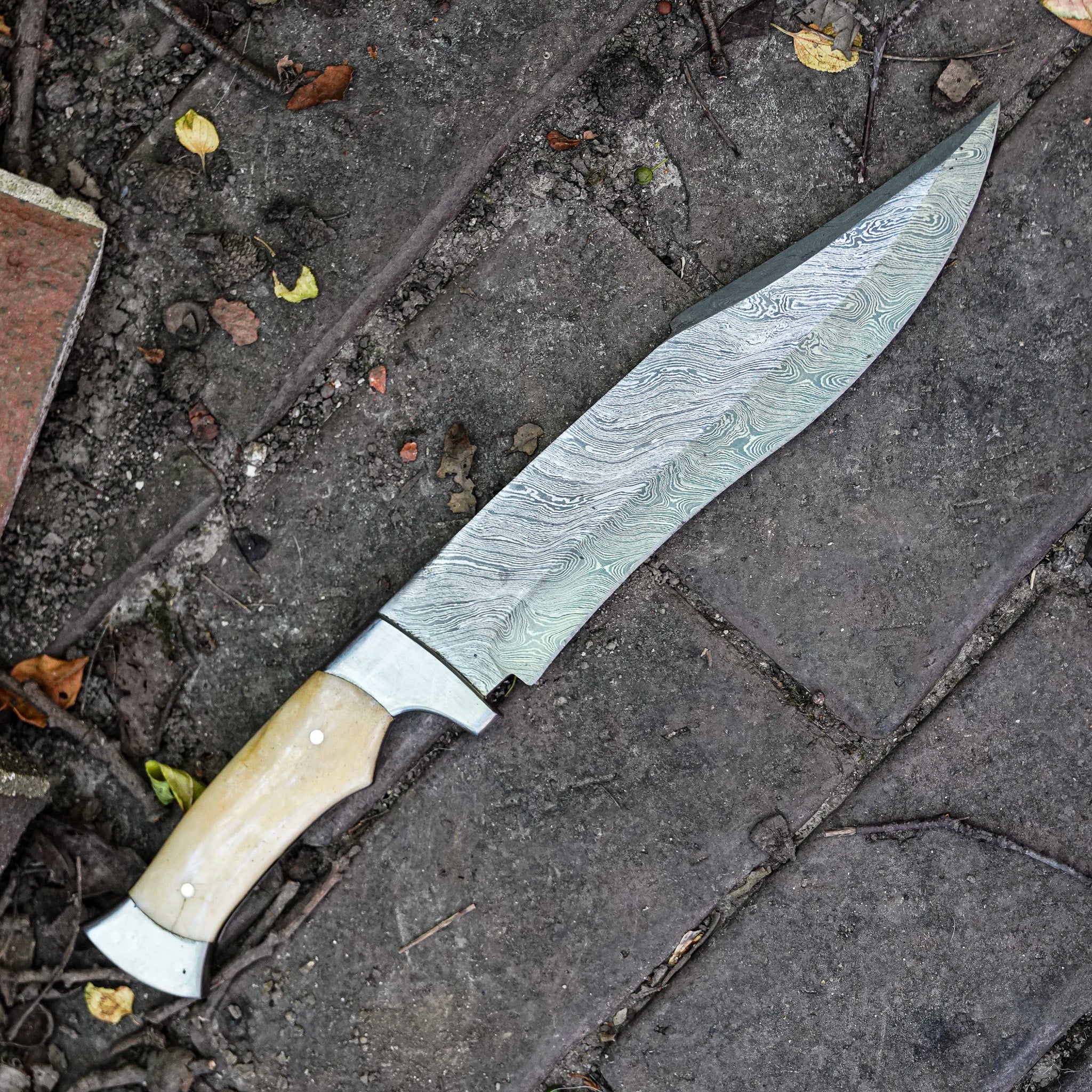 Texas Bowie Knife- High Carbon Damascus Steel Blade