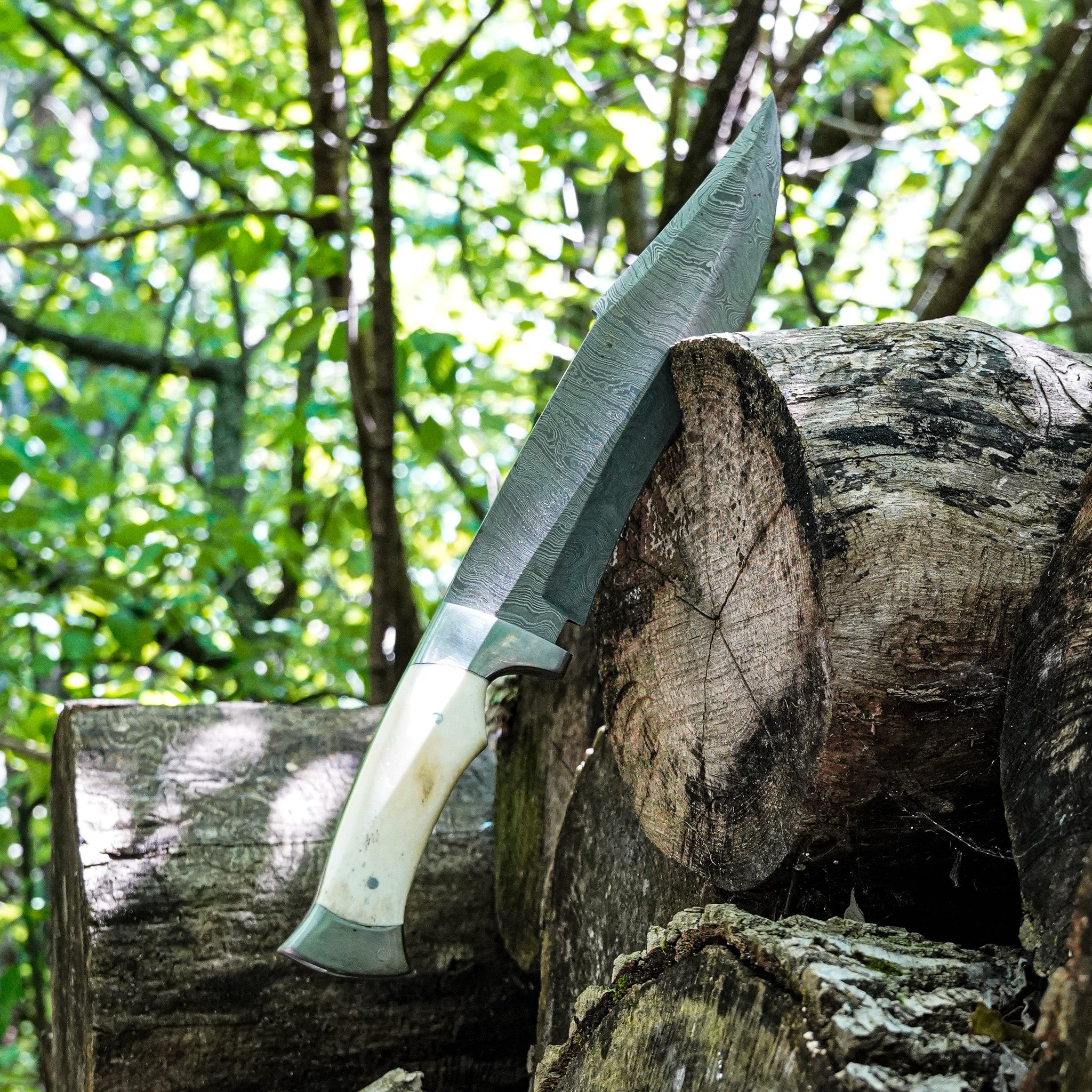 Texas Bowie Knife- High Carbon Damascus Steel Blade
