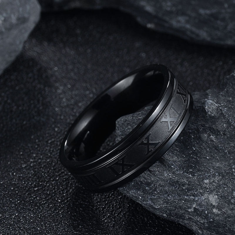 Roman Numerals Vintage Hollow Ring