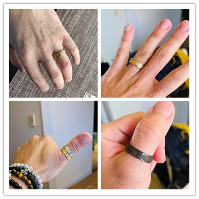 Roman Numerals Vintage Hollow Ring