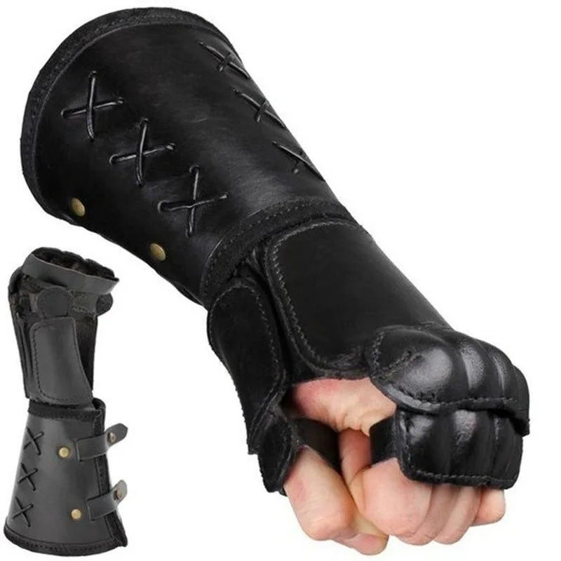Steampunk Leather Bracer: Medieval Arm Cuff