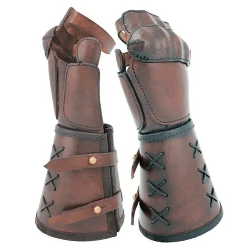 Steampunk Leather Bracer: Medieval Arm Cuff
