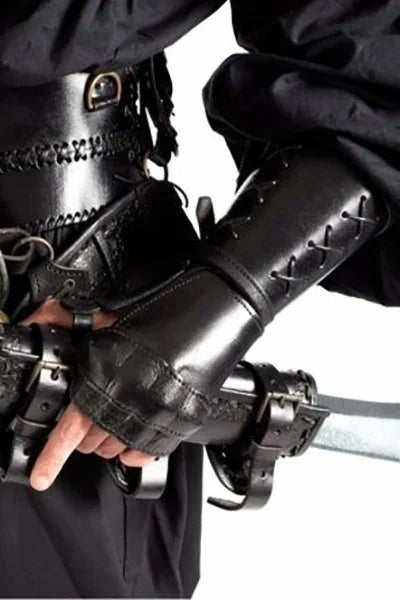 Steampunk Leather Bracer: Medieval Arm Cuff