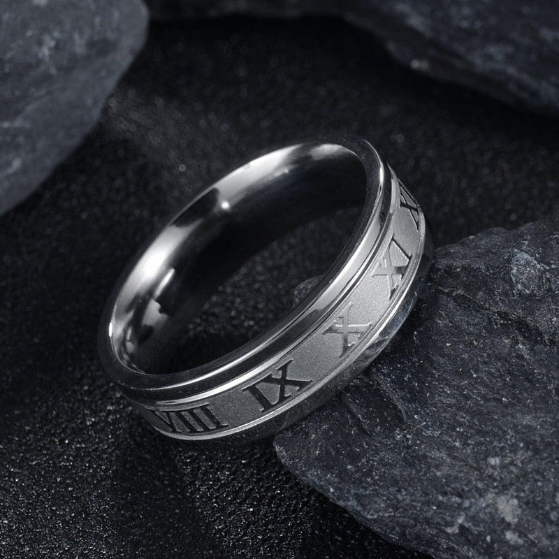 Roman Numerals Vintage Hollow Ring