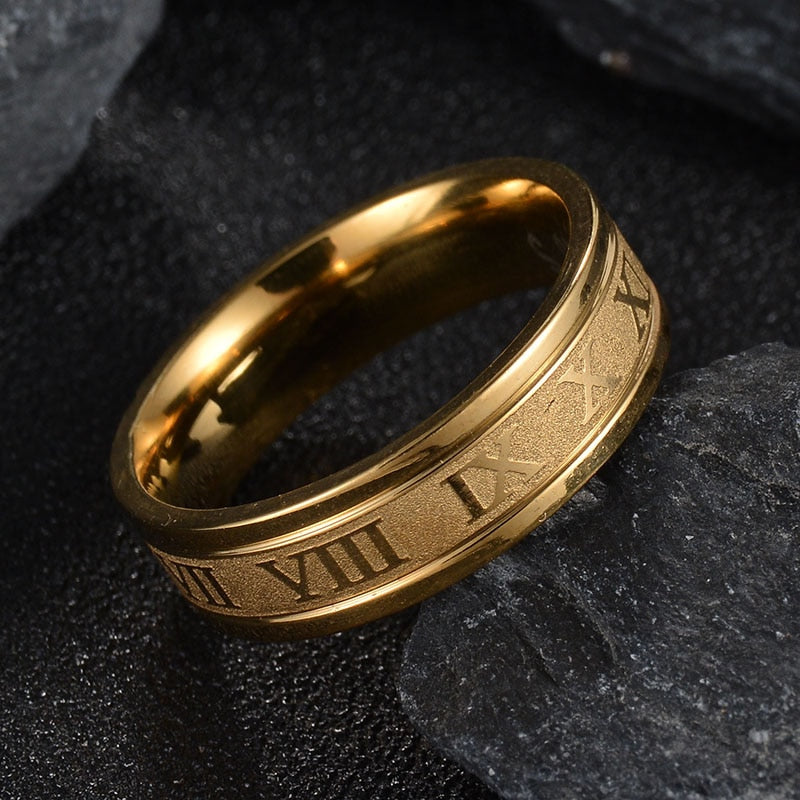 Roman Numerals Vintage Hollow Ring