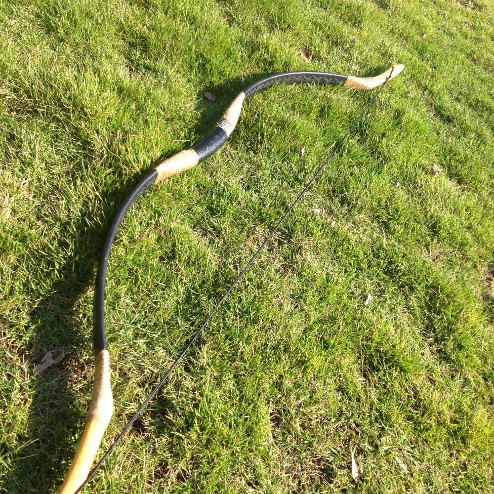 Black Leather Traditional Recurve Bow