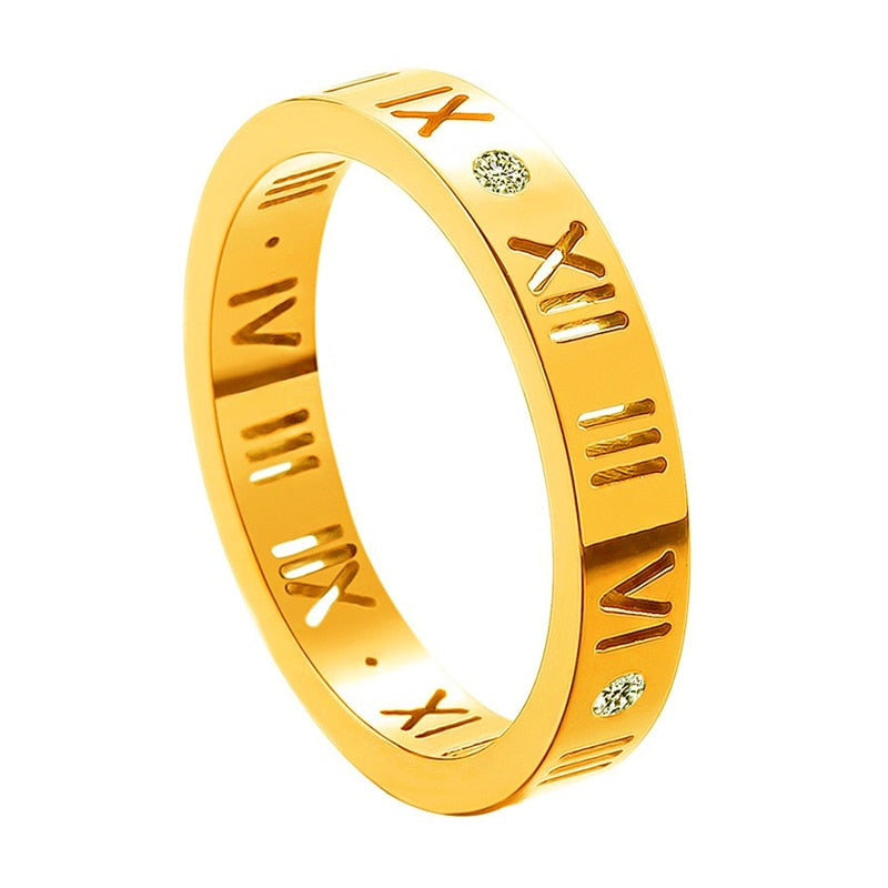 Roman Numeral Hollow Ring
