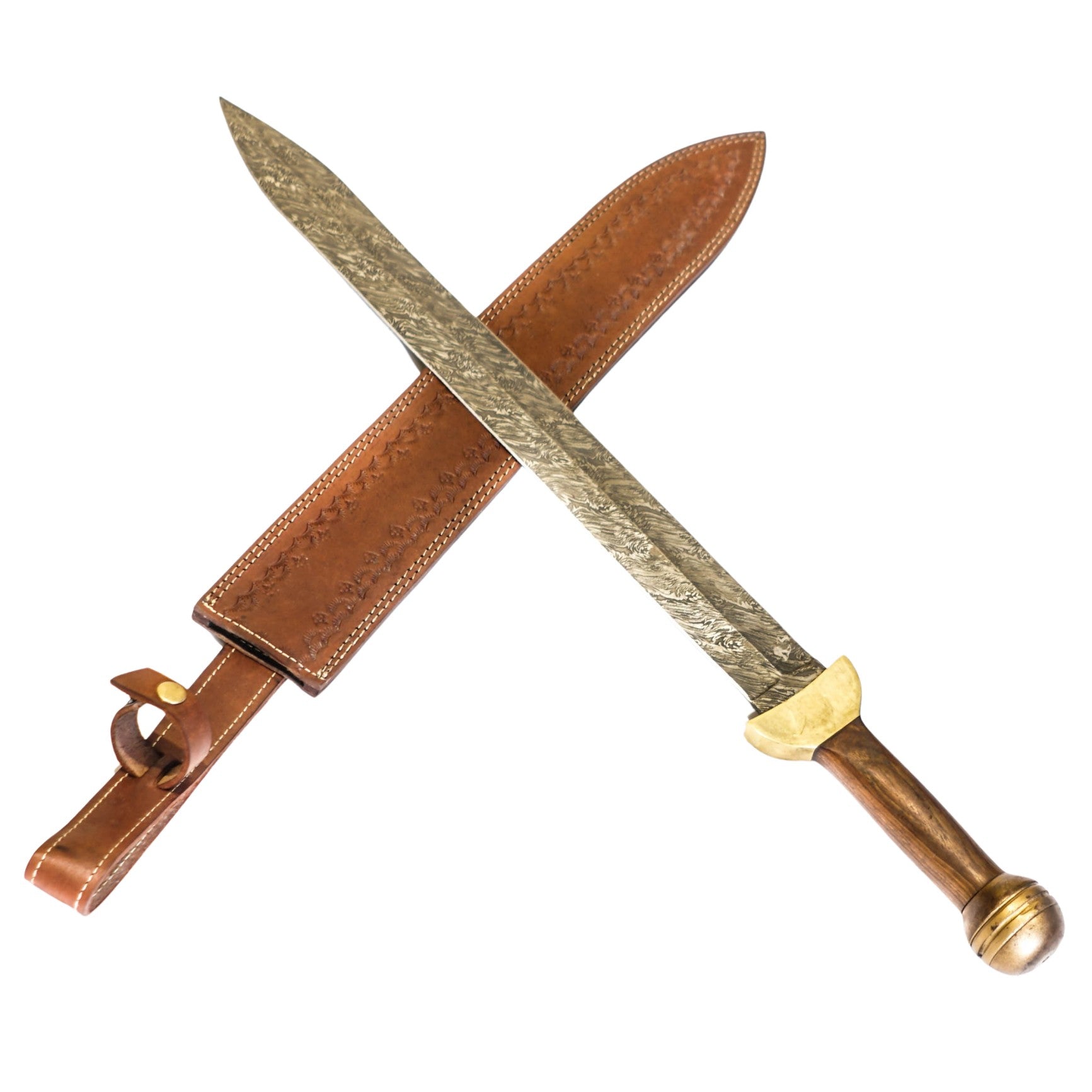 Gladius Sword- High Carbon Damascus Steel Sword- 29"- Gladiator/ Roman Sword