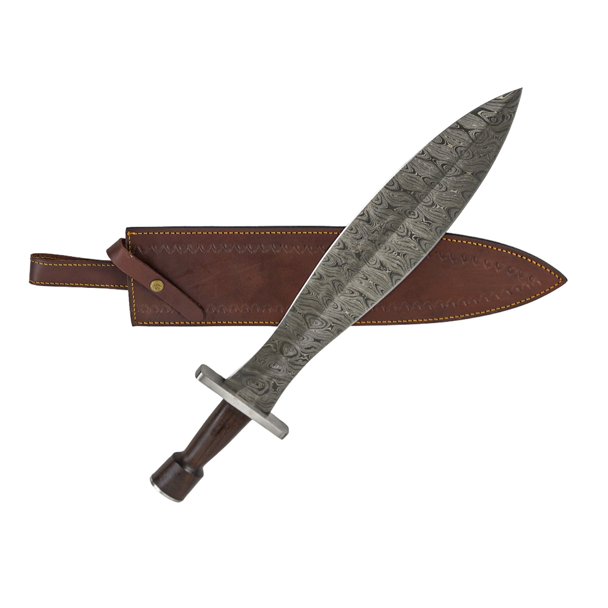 Greek Xiphos Sword- High Carbon Damascus Steel- 24" Battle Ready