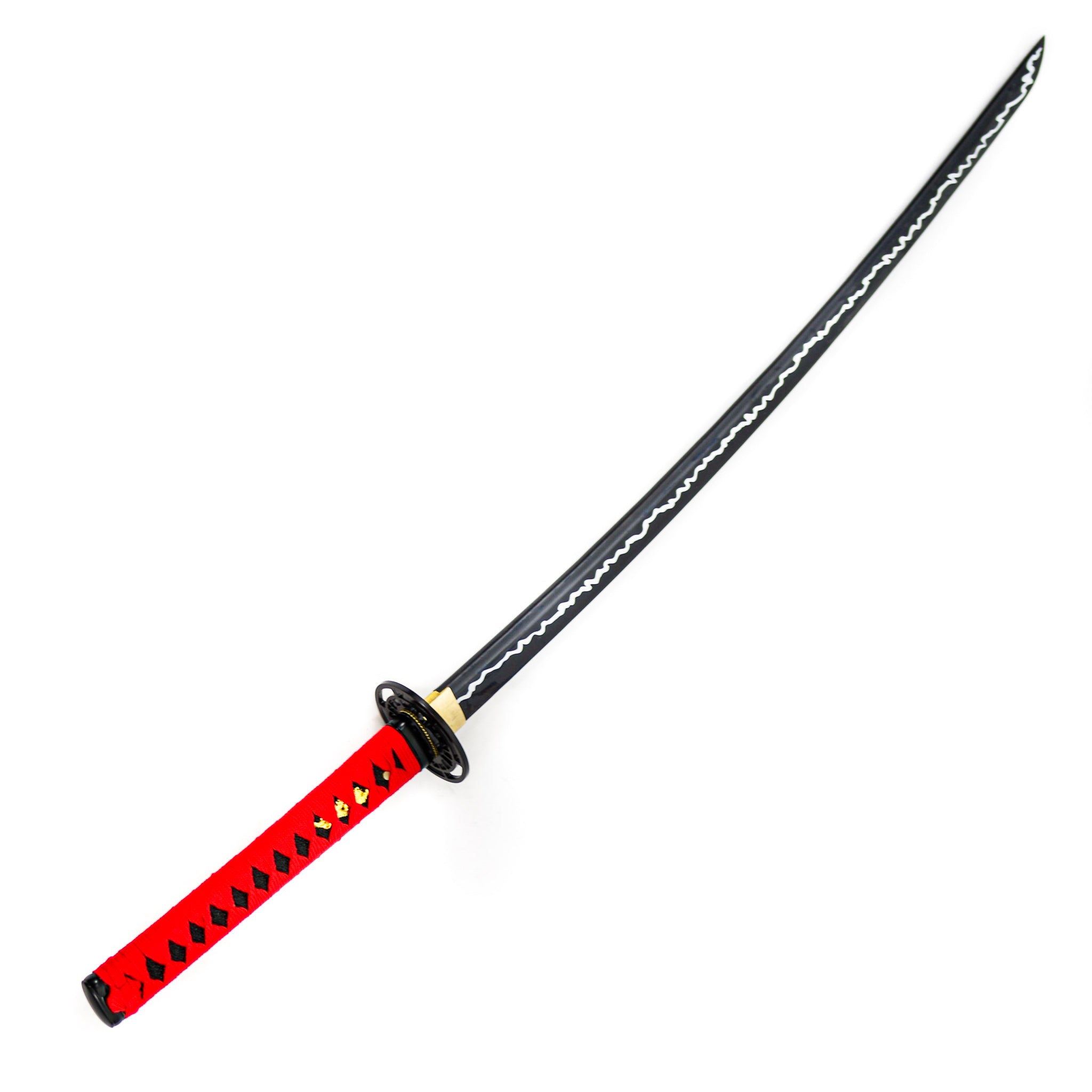 Black Lightning Katana - Red Handle- High Carbon 1095 Steel Sword - 40.5"