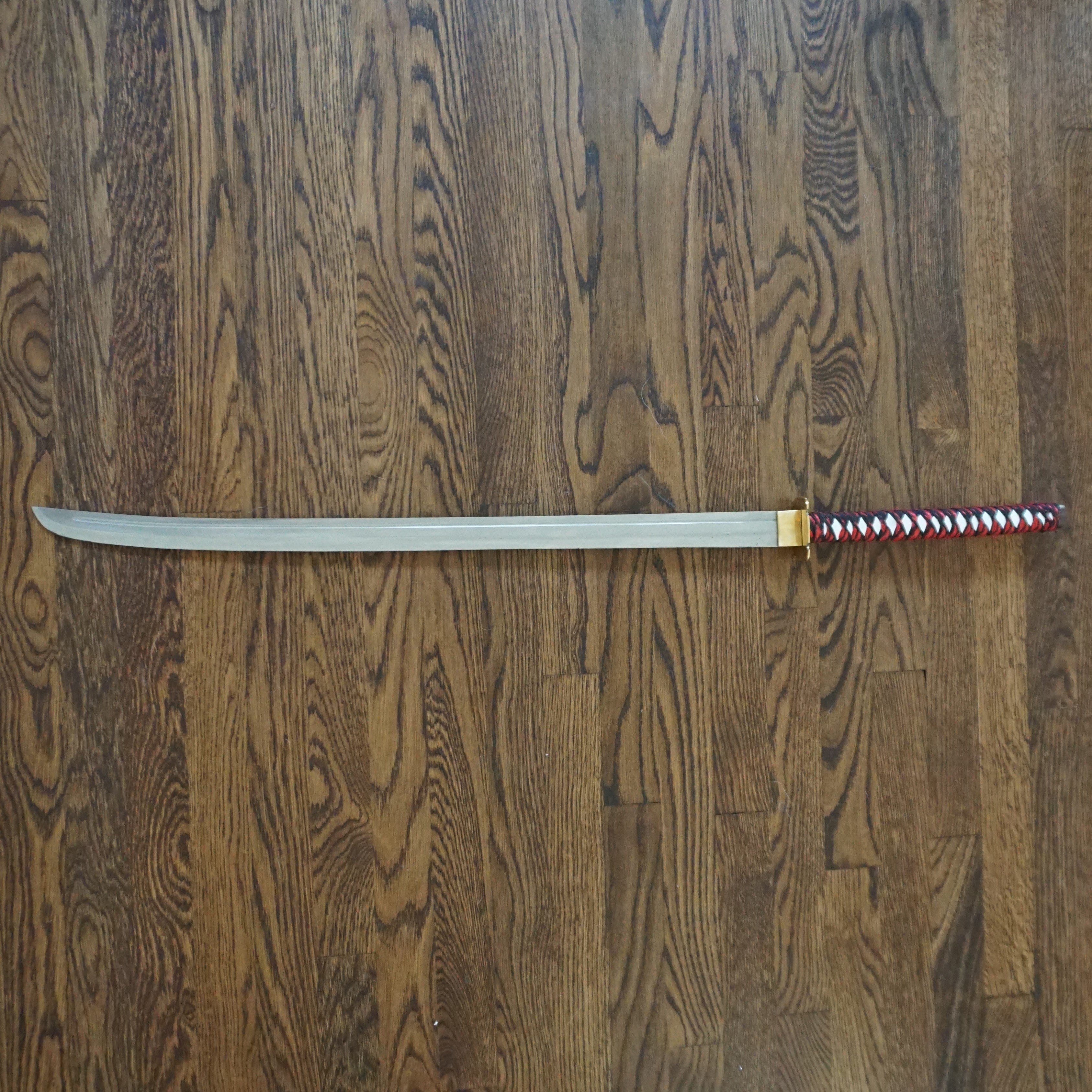 Red Katana Sword- Handmade High Carbon Damascus Steel Sword- 40.5"- Samurai Sword