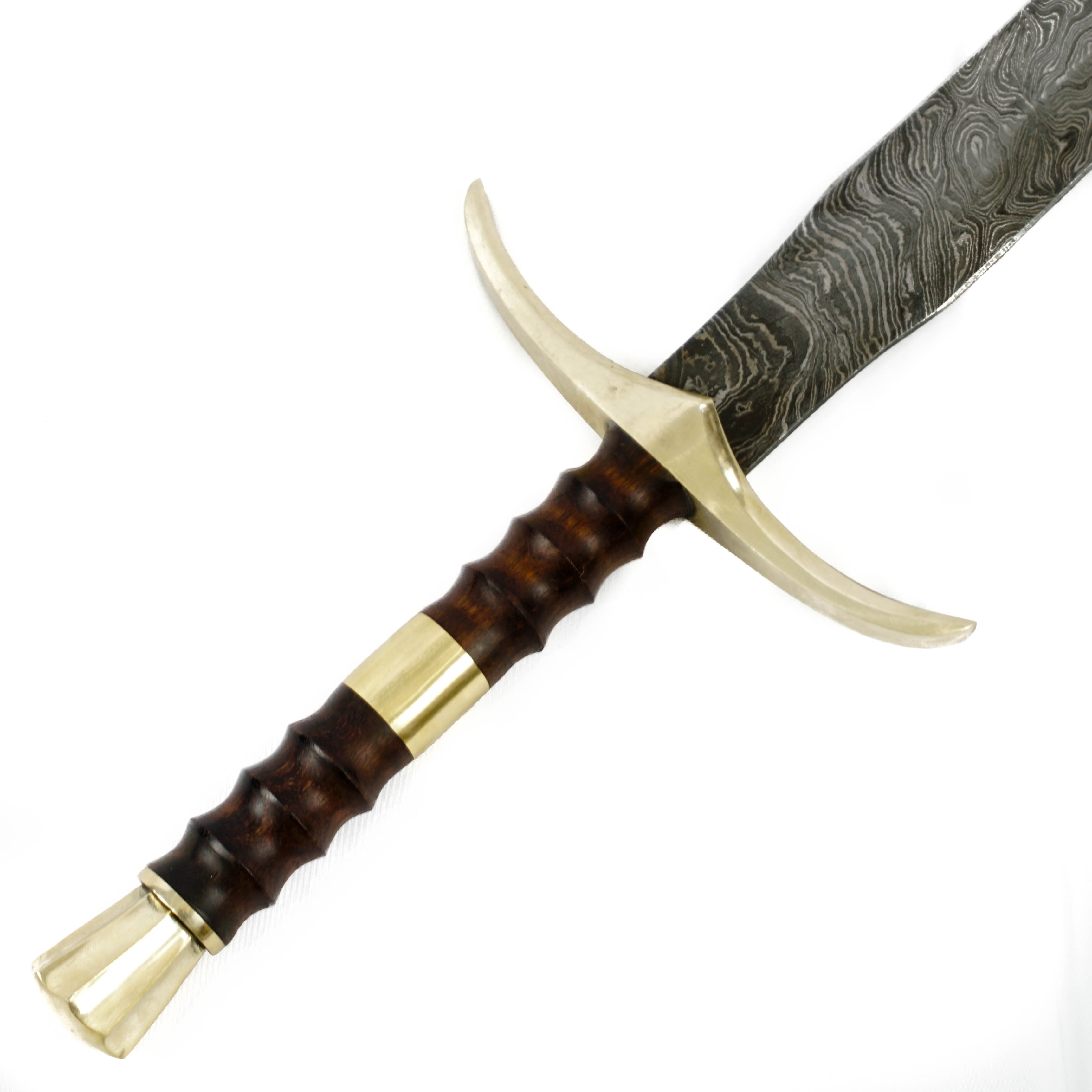 Bastard Sword- High Carbon Damascus Steel Sword- 37"- Longsword