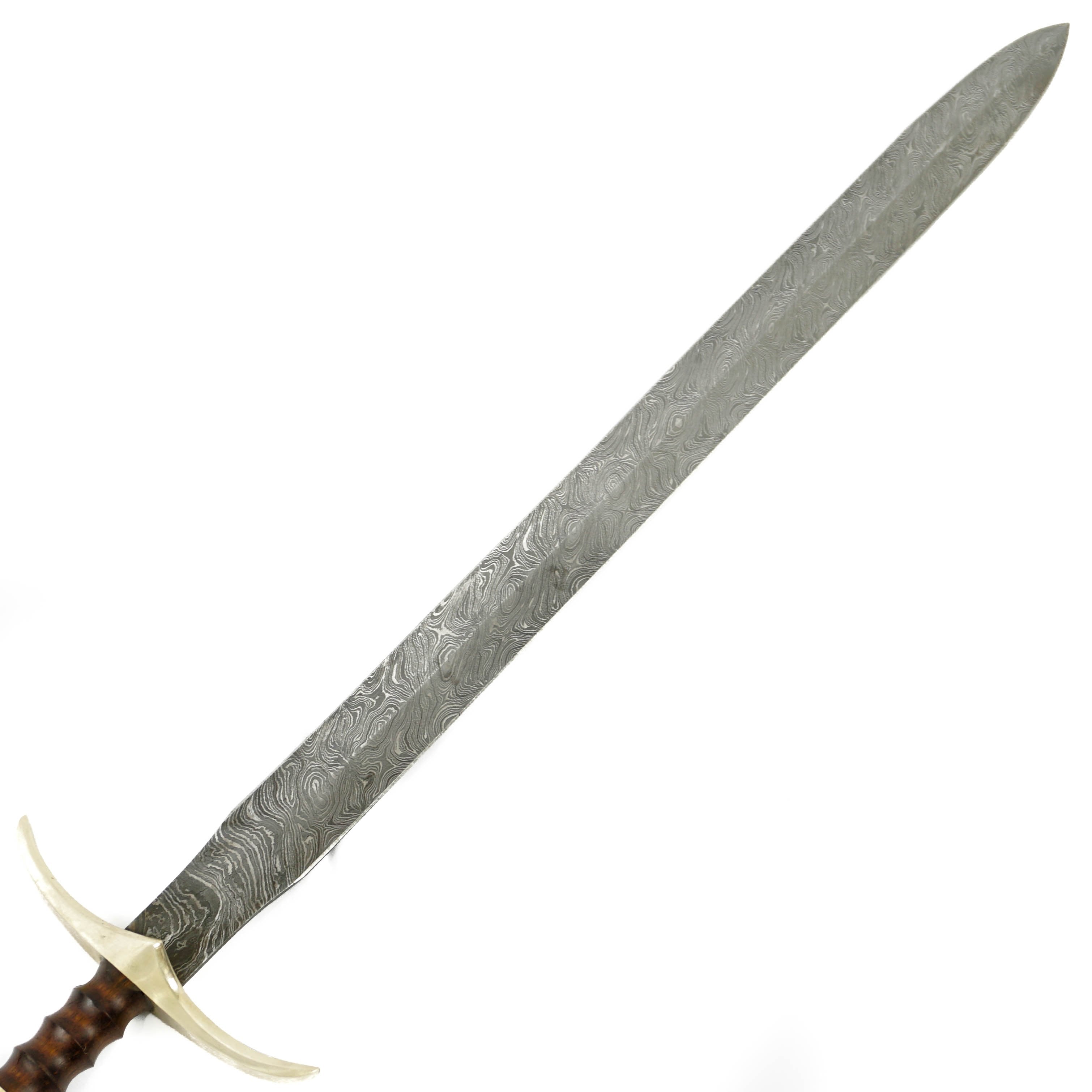 Bastard Sword- High Carbon Damascus Steel Sword- 37"- Longsword