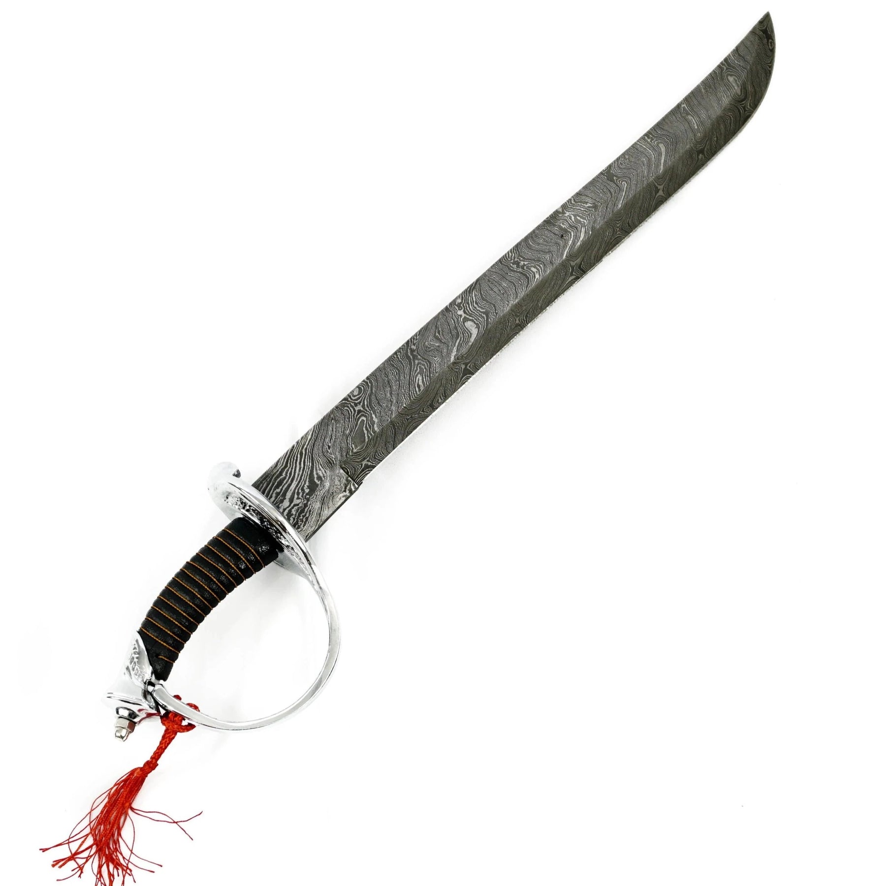 Cutlass Bundle- Damascus Steel Cutlass Sword- Maintenance Kit- Sword Sharpener- Sword Stand