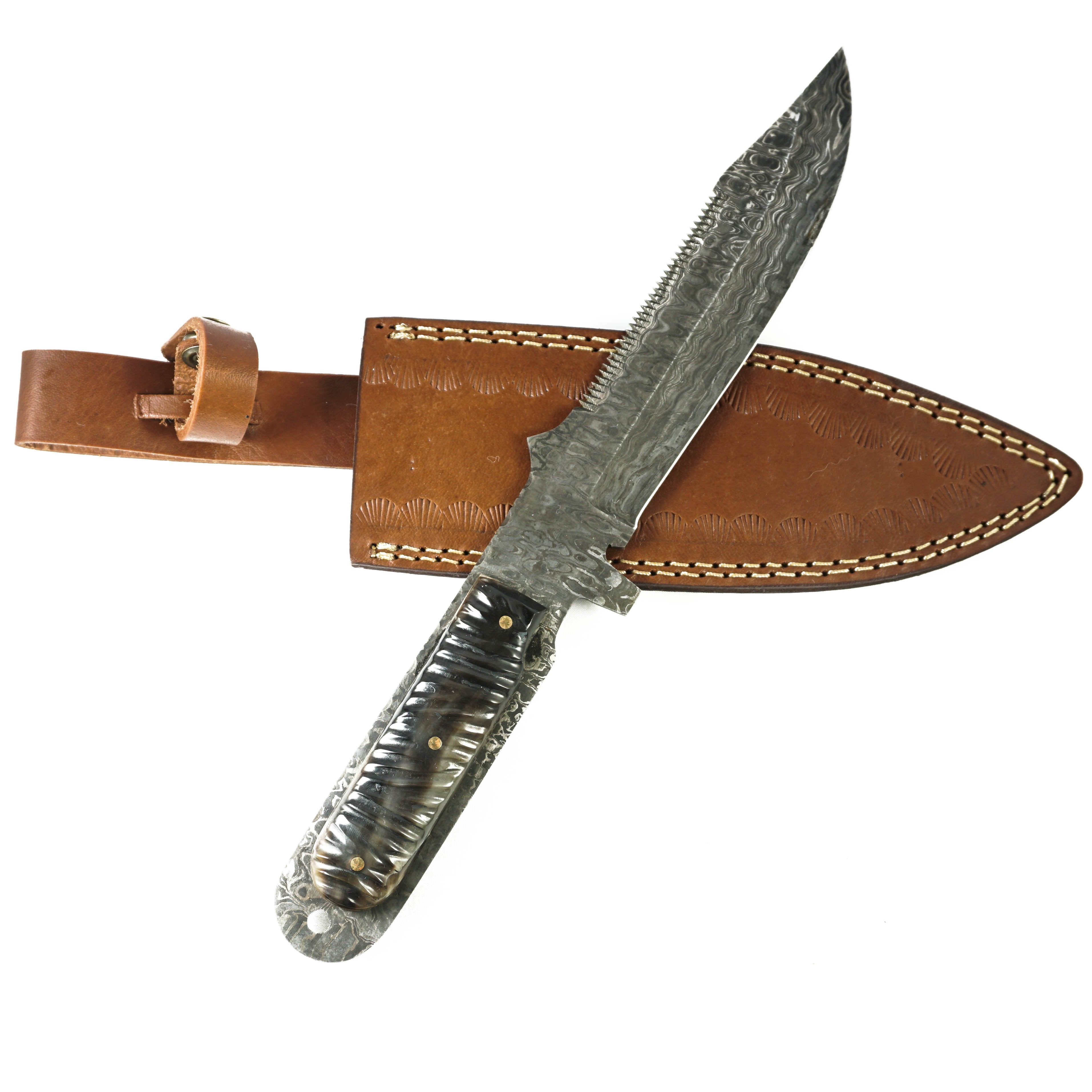 Bowie Knife- High Carbon Damascus Steel Blade- Hunting Knife