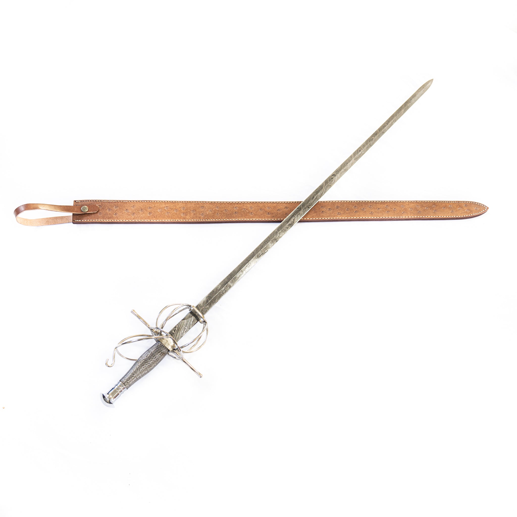 Rapier Sword- Handmade High Carbon Damascus Steel Zorro/ Fencing -46"