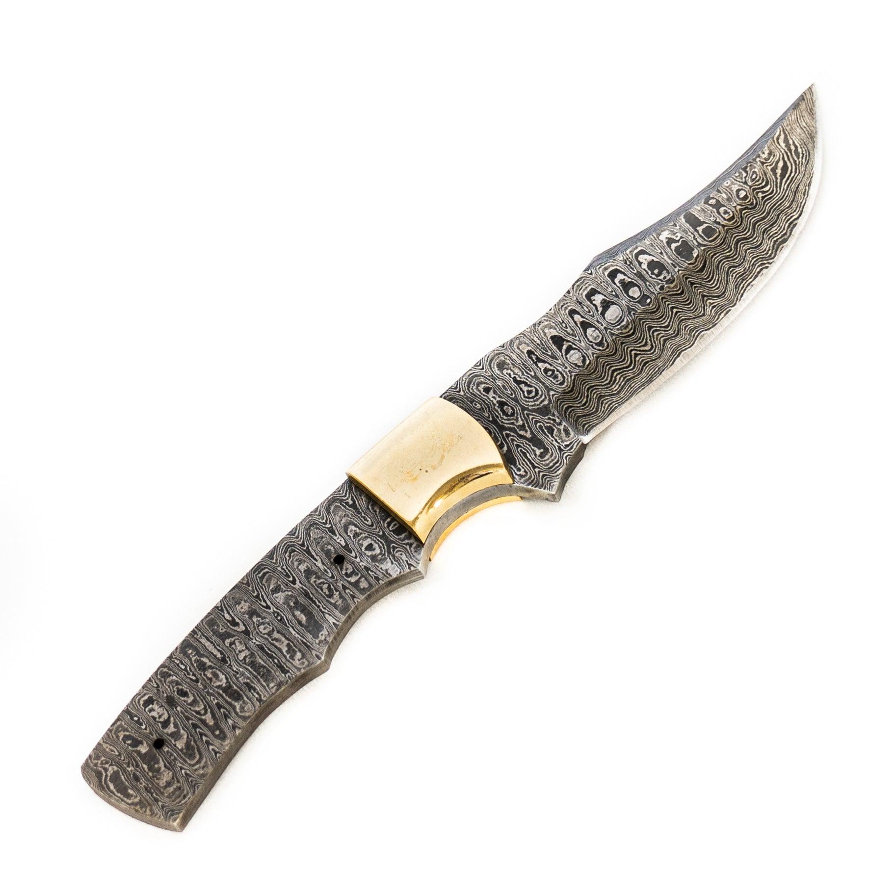 Skinning Knife Blank- Skinner - Hunting Knife- High Carbon Damascus Steel Blade - 9" - Battlingbladess
