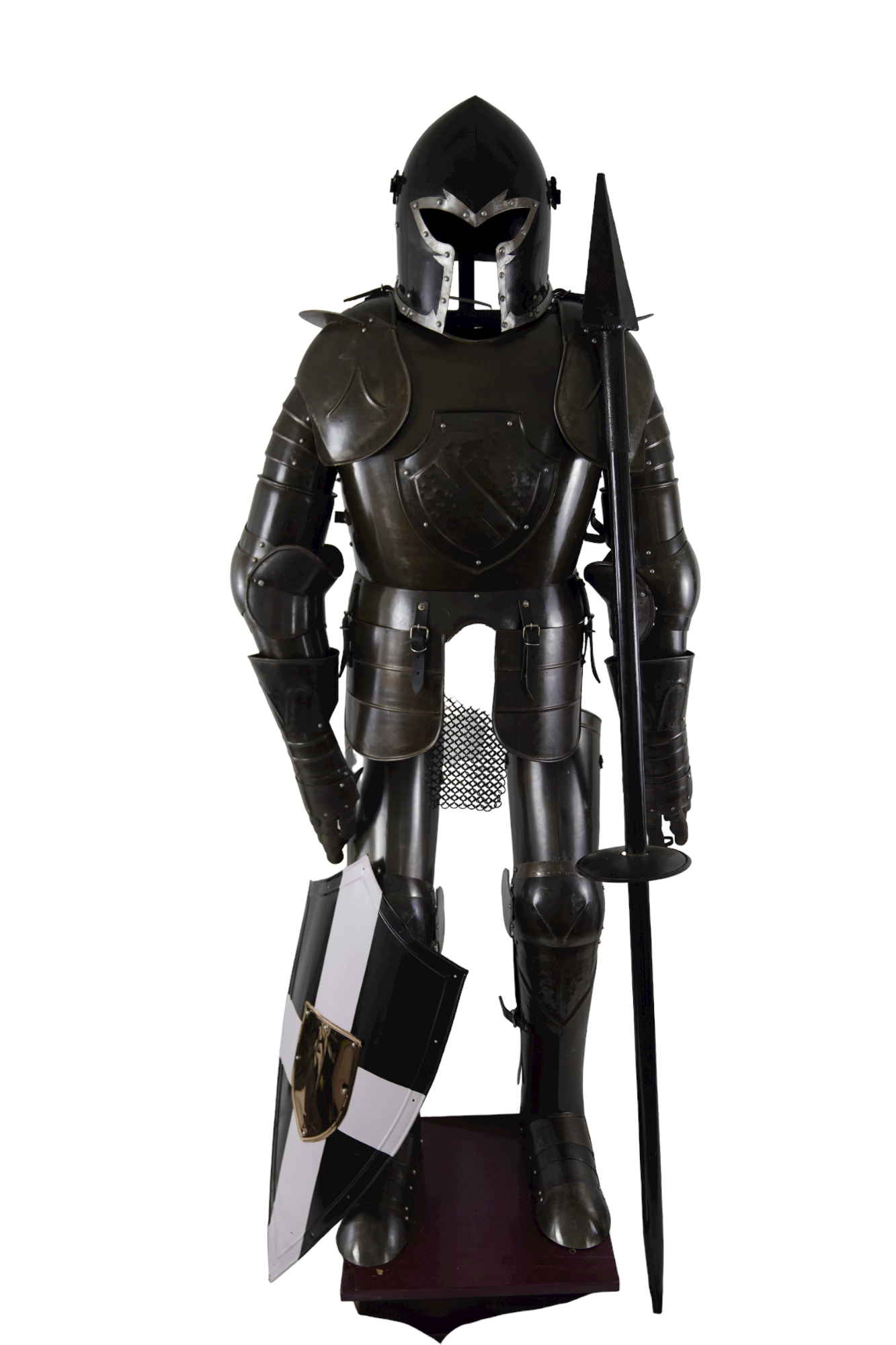 Jousting Black Knight Suit of Armor- Steel - Wearable Suit of Armor with Shield