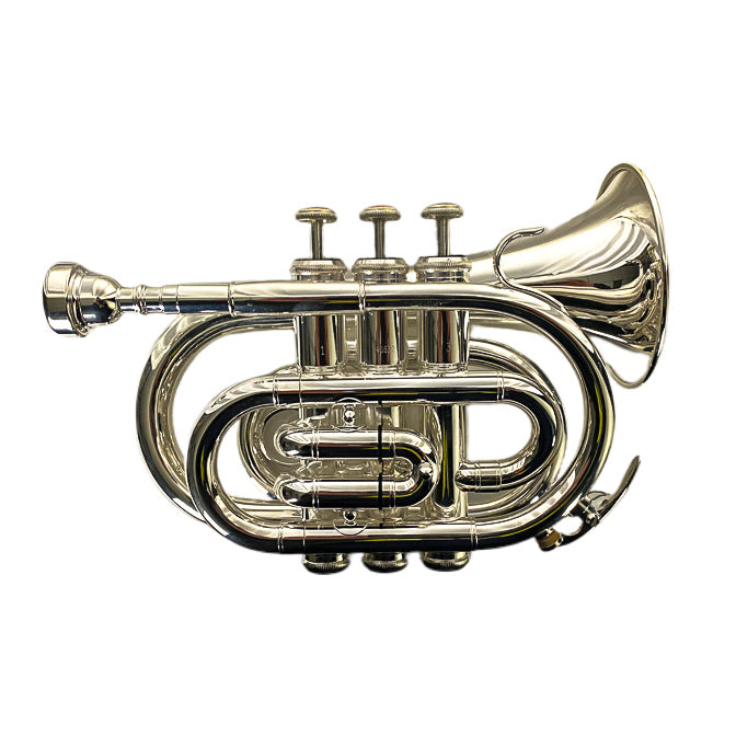 Pocket Trumpet- Intermediate Pocket Instrument- Silver Plated