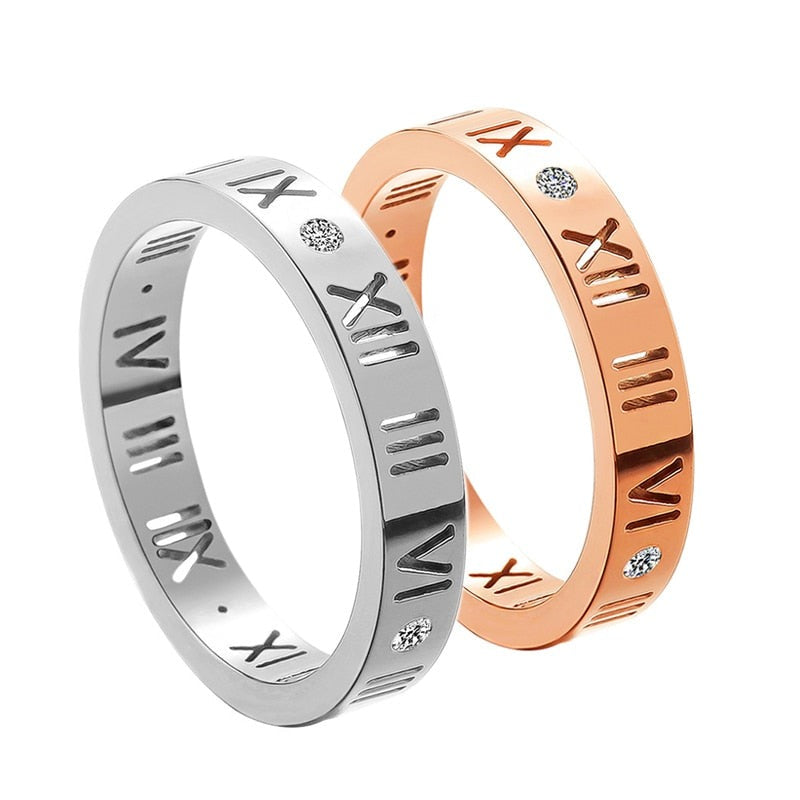 Roman Numeral Hollow Ring