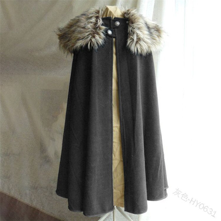 Medieval Cloak- Fur Cape/ Jacket
