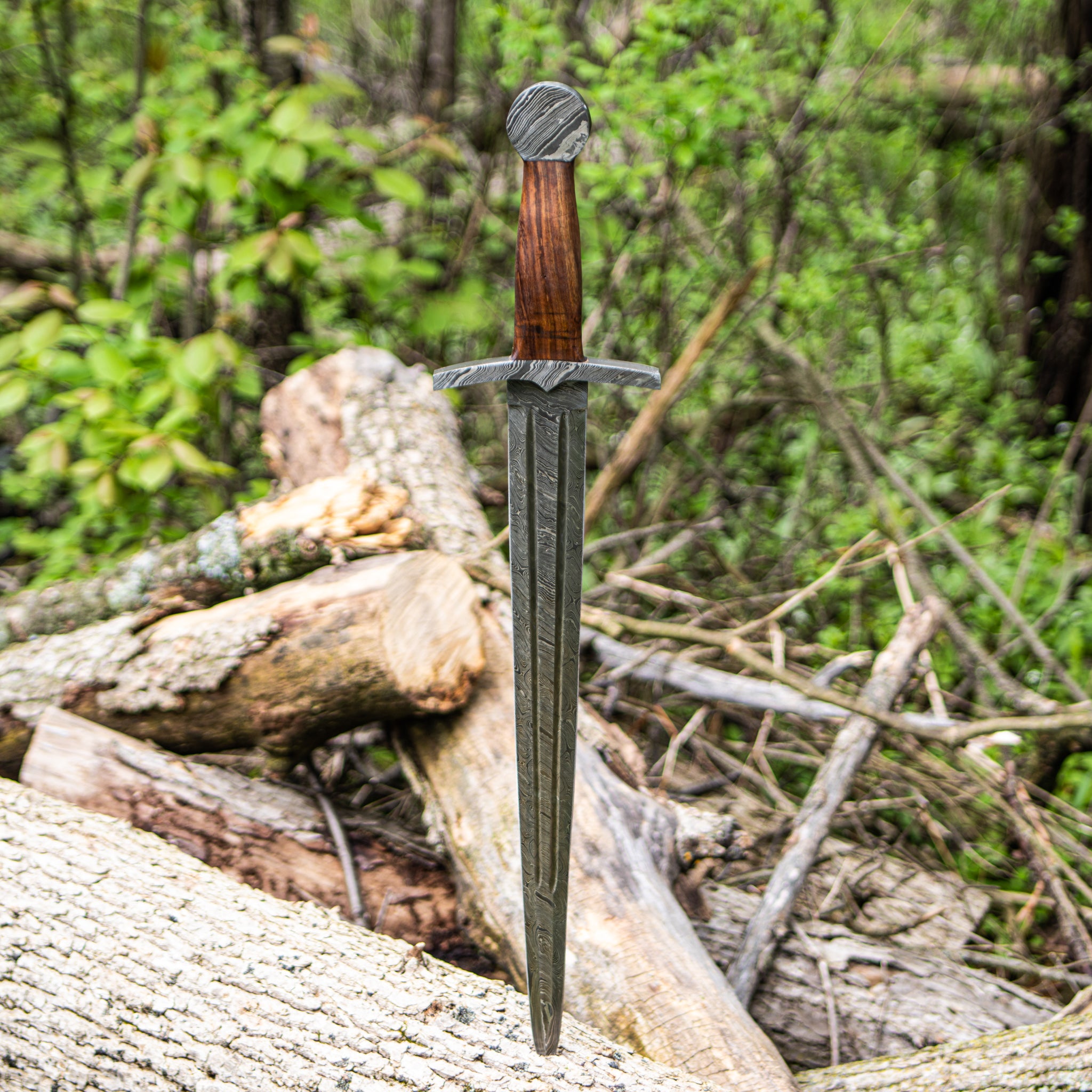 Bastard Sword / Longsword- High Carbon Damascus Steel Sword- 27"