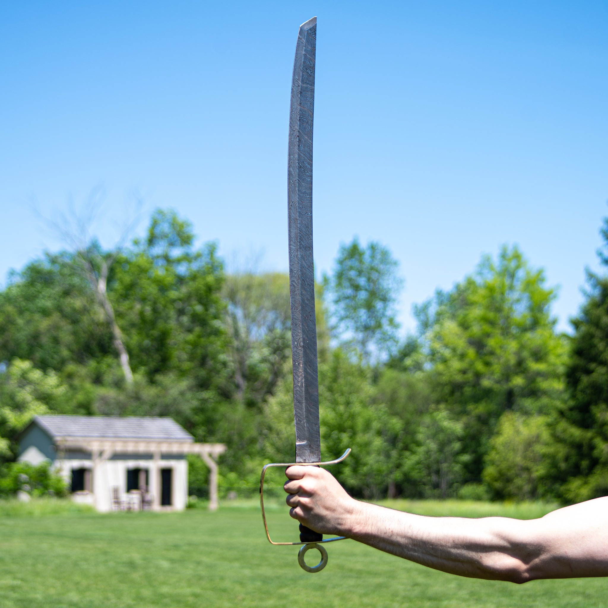 Backsword - High Carbon Damascus Steel Sword-36" Battle Ready