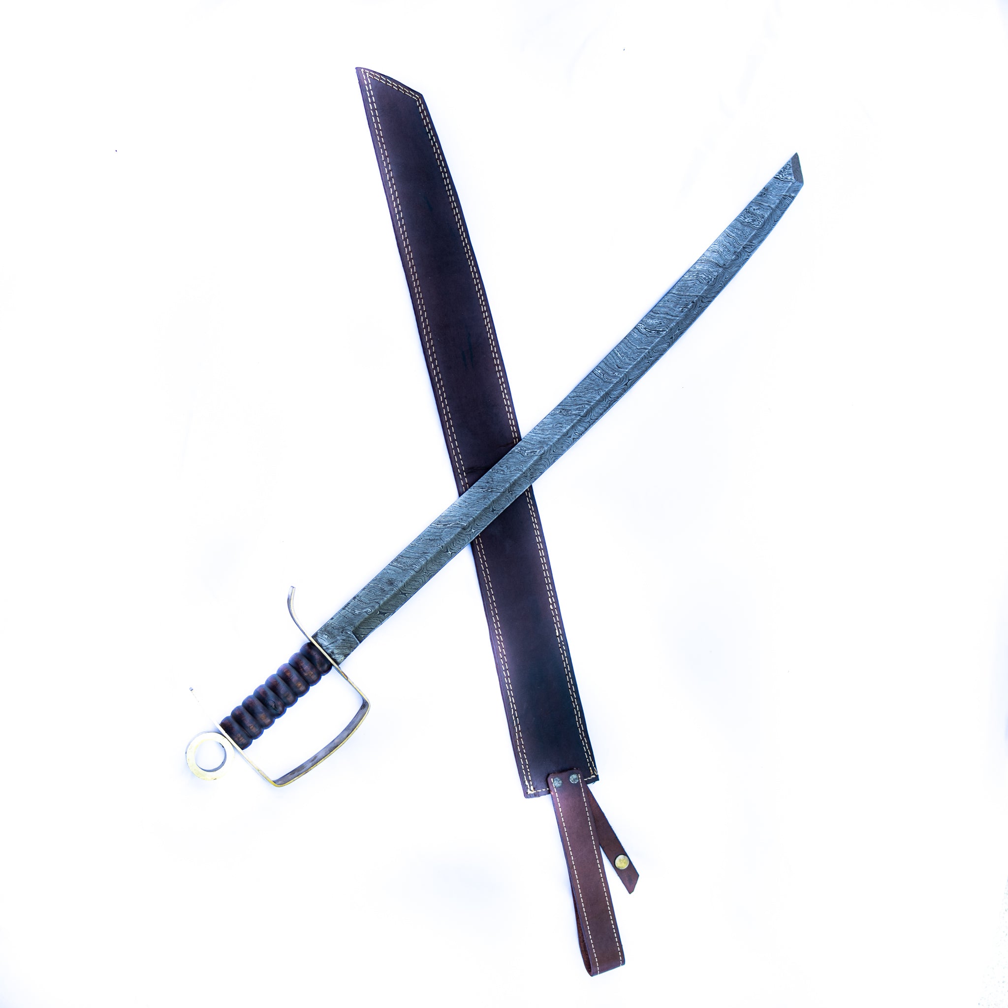 Backsword - High Carbon Damascus Steel Sword-36" Battle Ready