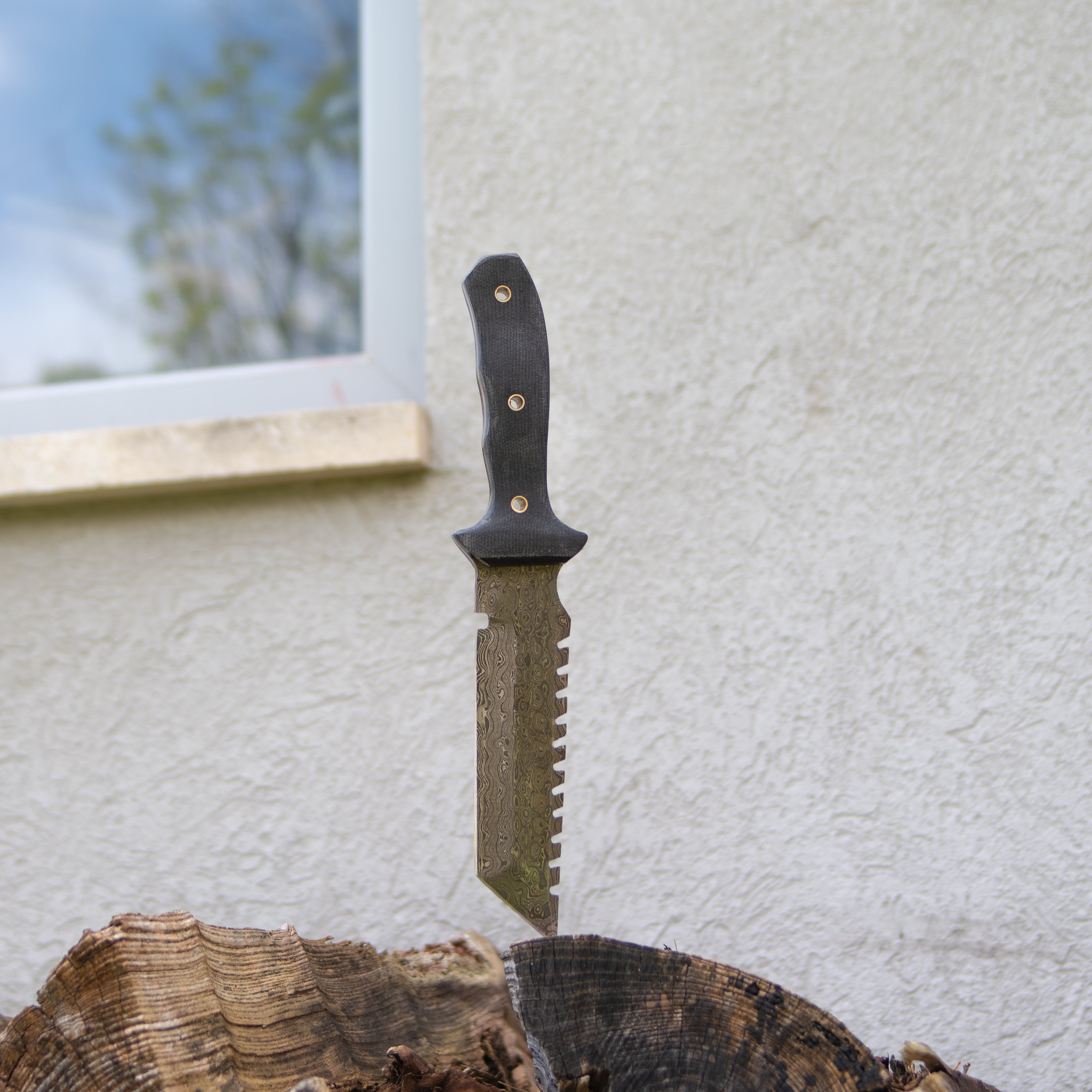 Tracker Knife- Outdoors Knife- High Carbon Damascus Steel Blade- Hunting Knife