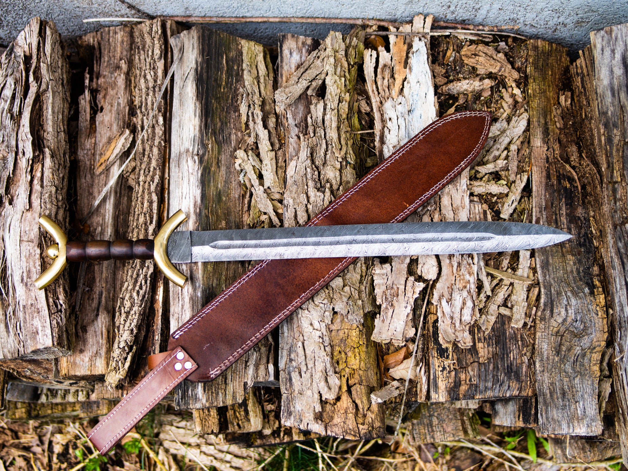 Celtic Sword- Anthropomorphic Sword - Damascus Steel - 28"