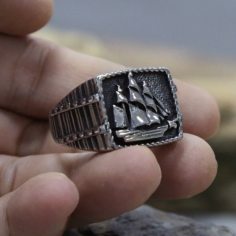 Pirate Sailboat Ring- Black Pearl Style Sloops Ring
