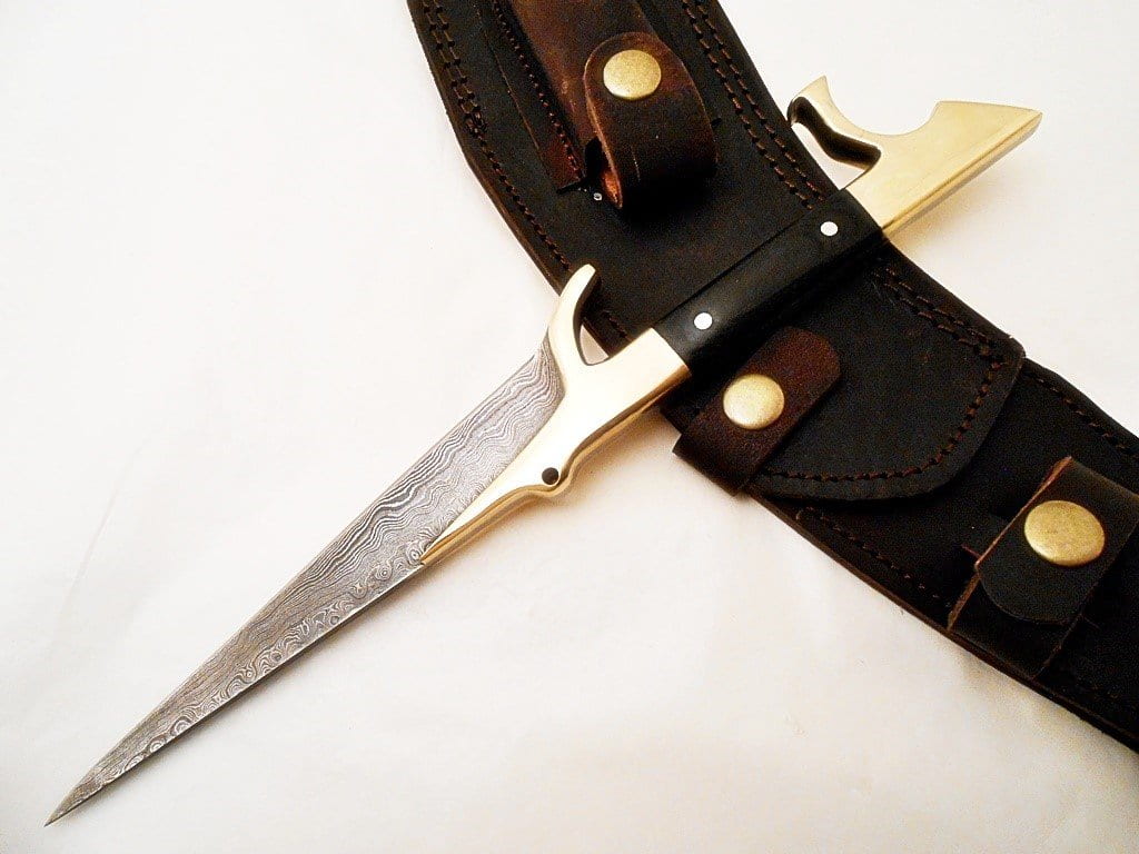 Skinner Knife- Hunting Knife- High Carbon Damascus Steel Blade
