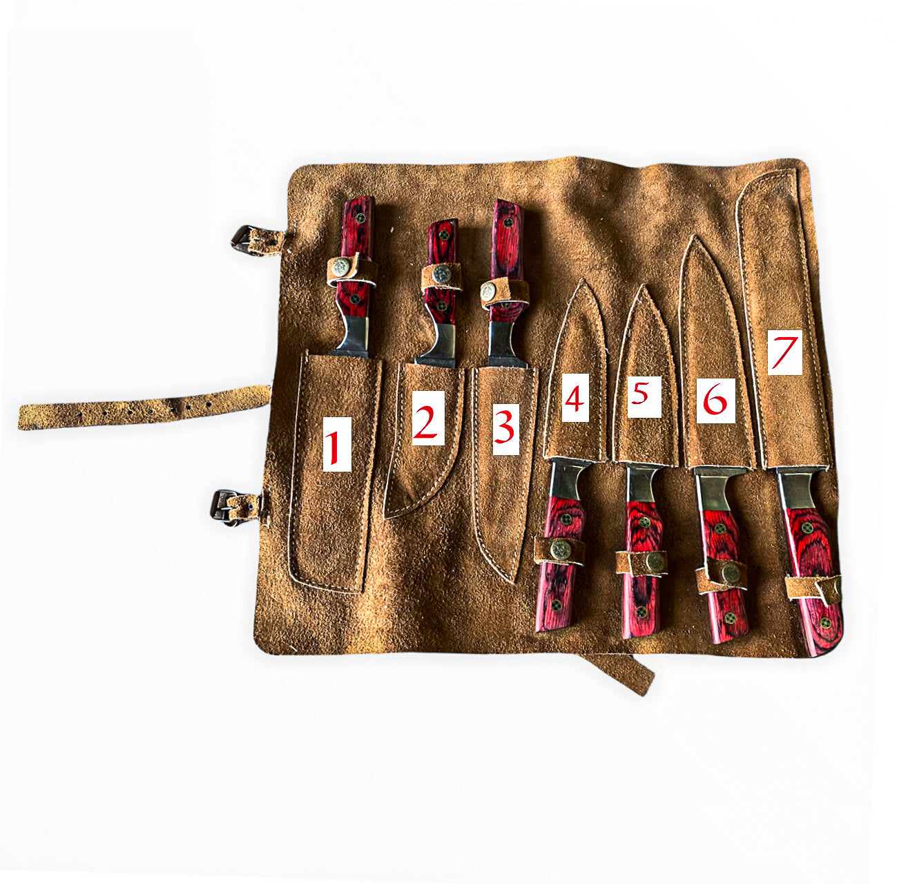 Kitchen Knife Set- Seven Knife Damascus Steel Set